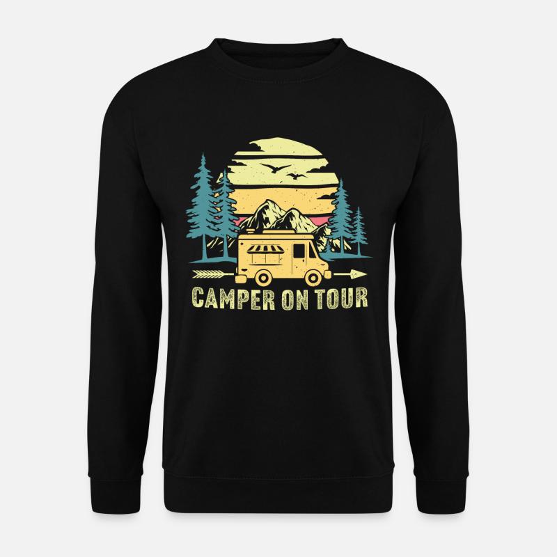 Camper on Tour Camper Camping T-shirt - Unisex Pullover - Schwarz
