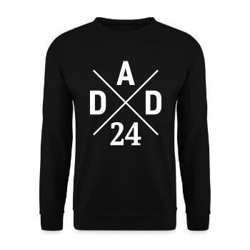 Papa 24 Papa ist 2024 frischgebackener Vater - Unisex Pullover - Schwarz - Vorne - Alina (178cm) & Michal (187cm)