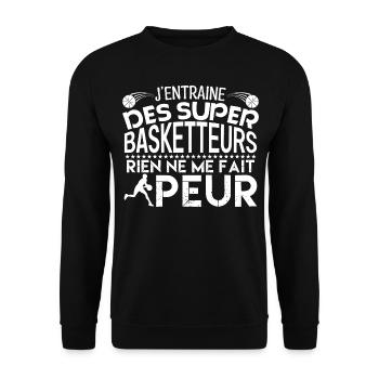 Basketball coach Cadeau coach Basketball basket !! - Sweat-shirt Unisexe - noir - Devant - Alina (178cm) & Michal (187cm)