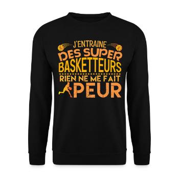 Basketball coach Cadeau coach Basketball - Sweat-shirt Unisexe - noir - Devant - Alina (178cm) & Michal (187cm)