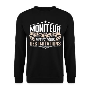 Moniteur le seul Moniteur le vrai Moniteur - Sweat-shirt Unisexe - noir - Devant - Alina (178cm) & Michal (187cm)