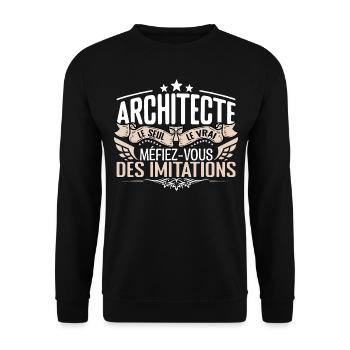 Architecte le seul Architecte le vrai Architecte - Sweat-shirt Unisexe - noir - Devant - Alina (178cm) & Michal (187cm)