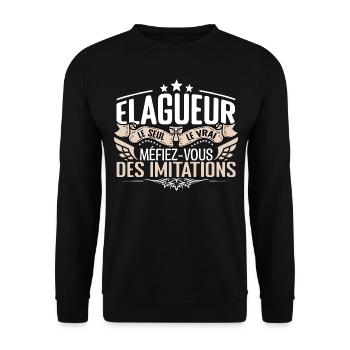 Elagueur le seul Elagueur le vrai Elagueur - Sweat-shirt Unisexe - noir - Devant - Alina (178cm) & Michal (187cm)