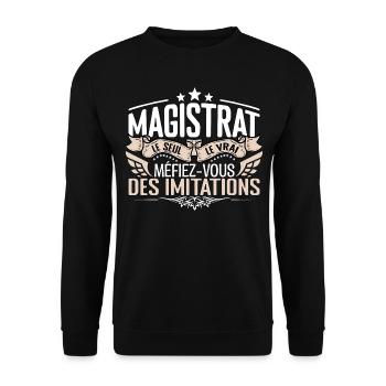 Magistrat le seul Magistrat le vrai Magistrat - Sweat-shirt Unisexe - noir - Devant - Alina (178cm) & Michal (187cm)