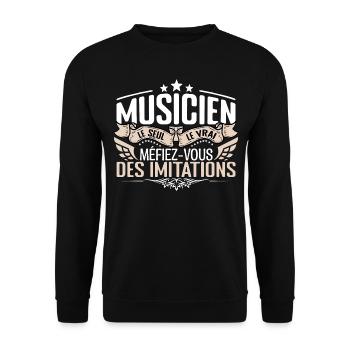 Musicien le seul Musicien le vrai Musicien - Sweat-shirt Unisexe - noir - Devant - Alina (178cm) & Michal (187cm)