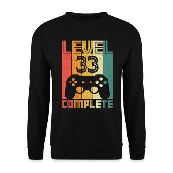 33rd birthday Gamer Level 33 Complete 33 years - Unisex Sweatshirt - black - Front - Alina (178cm) & Michal (187cm)