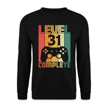 31st birthday Gamer Level 31 Complete 31 years - Unisex Sweatshirt - black - Front - Alina (178cm) & Michal (187cm)