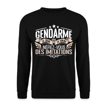 Gendarme le seul Gendarme le vrai Gendarme - Sweat-shirt Unisexe - noir - Devant - Alina (178cm) & Michal (187cm)