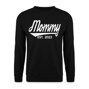2023, bientôt maman, révélation de grossesse - Sweat-shirt Unisexe - noir - Devant - Alina (178cm) & Michal (187cm)