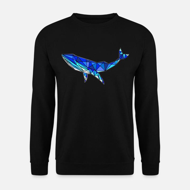 Geometric Whale - Abstract Marine Mammals - Unisex Sweatshirt - black