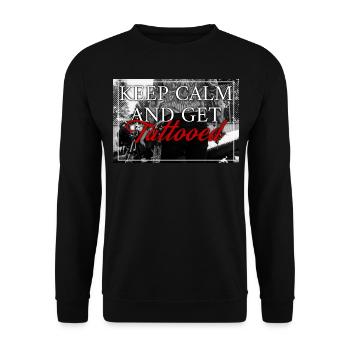 KEEP CALM AN GET TATTOOED INK INKED - Unisex Sweatshirt - black - Front - Alina (178cm) & Michal (187cm)