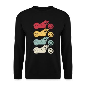 Chopper Motorcycle Cruiser Retro Motorcyclist - Unisex Sweatshirt - black - Front - Alina (178cm) & Michal (187cm)