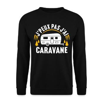 J'peux pas j'ai caravane - Sweat-shirt Unisexe - noir - Devant - Alina (178cm) & Michal (187cm)