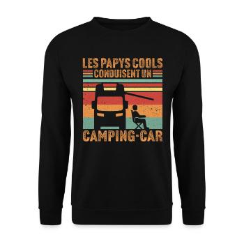 Les papys cools conduisent camping-car - Sweat-shirt Unisexe - noir - Devant - Alina (178cm) & Michal (187cm)