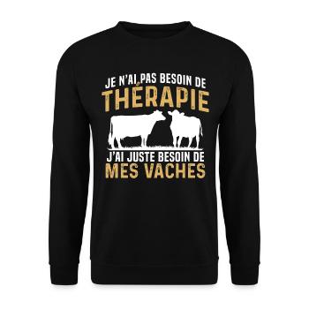 j'ai juste besoin de mes vaches - Sweat-shirt Unisexe - noir - Devant - Alina (178cm) & Michal (187cm)