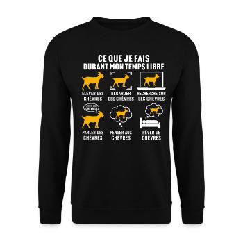 élever des chèvres cadeau chèvre - Sweat-shirt Unisexe - noir - Devant - Alina (178cm) & Michal (187cm)