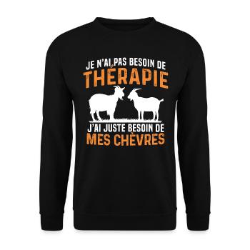 besoin de mes chèvres cadeau chèvre - Sweat-shirt Unisexe - noir - Devant - Alina (178cm) & Michal (187cm)