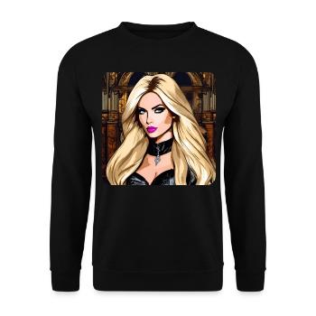 Fille colorée cool avec la bouche rose - Sweat-shirt Unisexe - noir - Devant - Alina (178cm) & Michal (187cm)