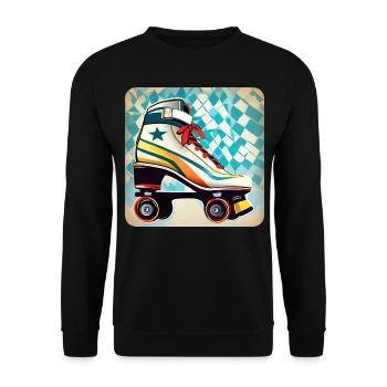 Colorful Disco Roller Skates Retro Style - Unisex Sweatshirt - black - Front - Alina (178cm) & Michal (187cm)