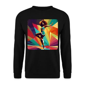 Dancing Woman in Retro Vintage Style - Unisex Sweatshirt - black - Front - Alina (178cm) & Michal (187cm)