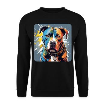 Cool Pitbull Dog - Unisex Sweatshirt - black - Front - Alina (178cm) & Michal (187cm)