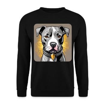 Cute Cute Pitbull Terrier Dog - Unisex Sweatshirt - black - Front - Alina (178cm) & Michal (187cm)