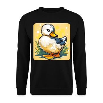 Mignon petit canard - Sweat-shirt Unisexe - noir - Devant - Alina (178cm) & Michal (187cm)