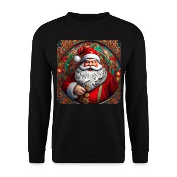 Père Noël drôle et drôle - Sweat-shirt Unisexe - noir - Devant - Alina (178cm) & Michal (187cm)