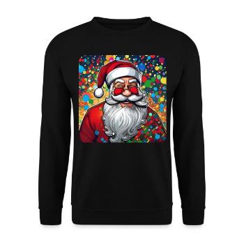 Père Noël cool et drôle avec des lunettes - Sweat-shirt Unisexe - noir - Devant - Alina (178cm) & Michal (187cm)
