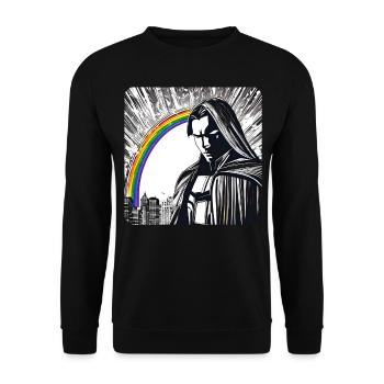 Man and rainbow - Unisex Sweatshirt - black - Front - Alina (178cm) & Michal (187cm)