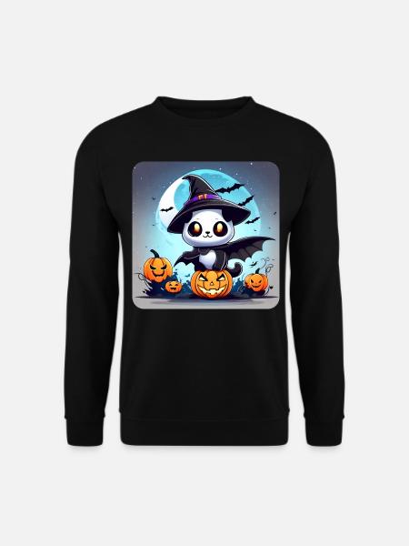 Niedliches Grusel Monster mit Kürbislaternen - Unisex Pullover - Schwarz