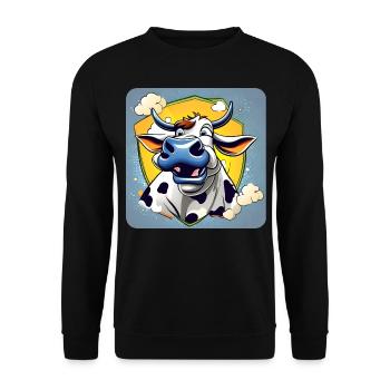 Crazy Cow - Unisex Sweatshirt - black - Front - Alina (178cm) & Michal (187cm)