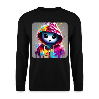 Fantôme mignon dans un sweat à capuche coloré - Sweat-shirt Unisexe - noir - Devant - Alina (178cm) & Michal (187cm)