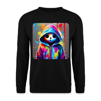 Fantôme effrayant dans le style graffiti du sweat à capuche - Sweat-shirt Unisexe - noir - Devant - Alina (178cm) & Michal (187cm)
