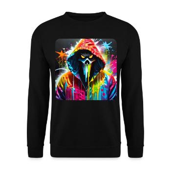Démon effrayant dans un sweat à capuche de style graffiti - Sweat-shirt Unisexe - noir - Devant - Alina (178cm) & Michal (187cm)