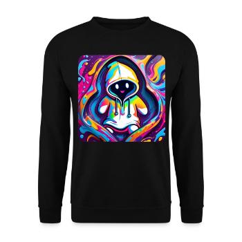 Cool Graffiti Ghost avec sweat à capuche - Sweat-shirt Unisexe - noir - Devant - Alina (178cm) & Michal (187cm)