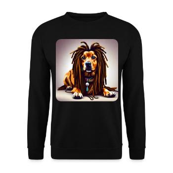 Cool dog with dreadlocks - Unisex Sweatshirt - black - Front - Alina (178cm) & Michal (187cm)
