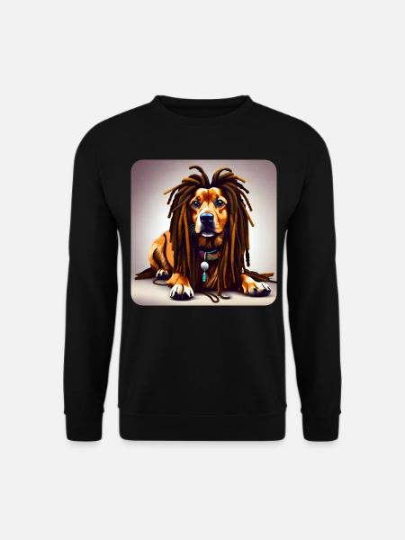 Cool dog with dreadlocks - Unisex Sweatshirt - black
