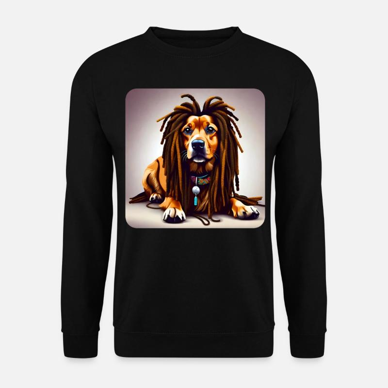 Cool dog with dreadlocks - Unisex Sweatshirt - black