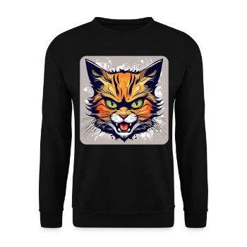 Wild Cat - Unisex Sweatshirt - black - Front - Alina (178cm) & Michal (187cm)