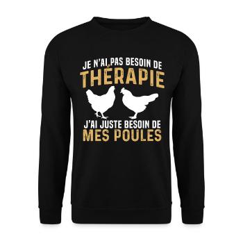 j'ai juste besoin de mes poules - Sweat-shirt Unisexe - noir - Devant - Alina (178cm) & Michal (187cm)