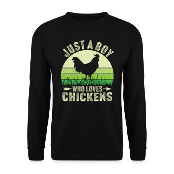 Juste un garçon qui aime les poulets - Sweat-shirt Unisexe - noir - Devant - Alina (178cm) & Michal (187cm)