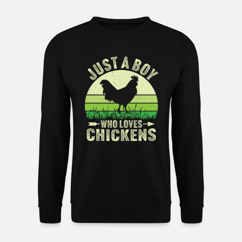 Nur ein Junge, der Hühner liebt - Unisex Pullover - Schwarz