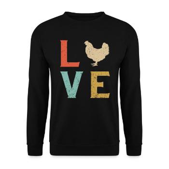 I love chickens - Unisex Sweatshirt - black - Front - Alina (178cm) & Michal (187cm)