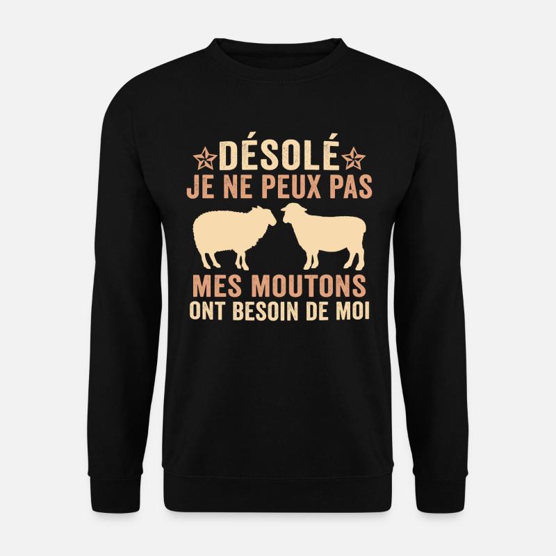 mes moutons ont besoin de moi - Sweat-shirt Unisexe - noir