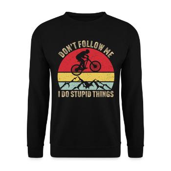 Ne me suis pas, je fais des choses stupides VTT - Sweat-shirt Unisexe - noir - Devant - Alina (178cm) & Michal (187cm)
