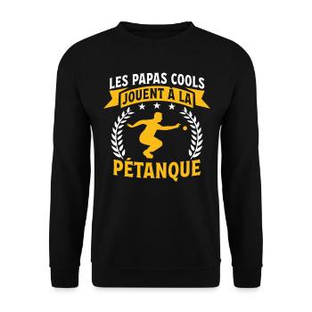 Les papas cools jouent à la pétanque - Sweat-shirt Unisexe - noir - Devant - Alina (178cm) & Michal (187cm)