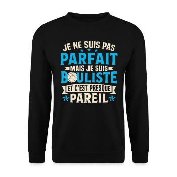 je suis bouliste - Sweat-shirt Unisexe - noir - Devant - Alina (178cm) & Michal (187cm)