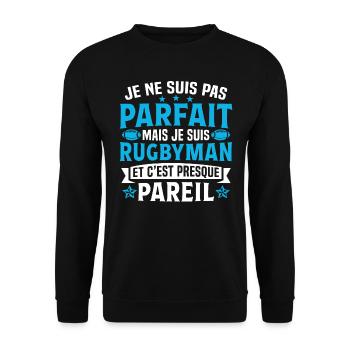 Je suis rugbyman et c'est presque pareil - Sweat-shirt Unisexe - noir - Devant - Alina (178cm) & Michal (187cm)