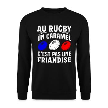 Joueur de rugby - Sweat-shirt Unisexe - noir - Devant - Alina (178cm) & Michal (187cm)